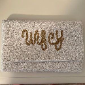 White Wifey Clutch/ Cross Body